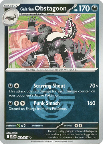 Galarian Obstagoon (Dusk Ball) [132/217] [Ascended Heroes] Reverse Holofoil