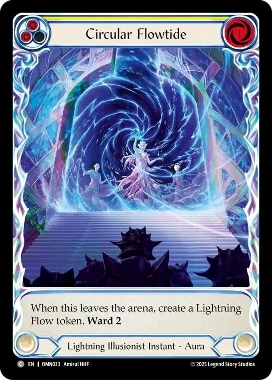 7f998800-094f-4d95-9b49-c412d4de43f2 | fab-omn033-cf-omenofthethirage-ea-com-nm | Circular Flowtide (Extended Art)
