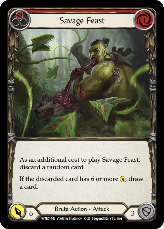 7f998800-094f-4d95-9b49-c412d4de43f2 | fab-wtr014-1en-welctorath-r-rar-nm | Savage Feast (Red)