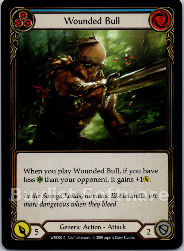 7f998800-094f-4d95-9b49-c412d4de43f2 | fab-wtr202-1erf-welctorath-b-com-nm | Wounded Bull (Blue)