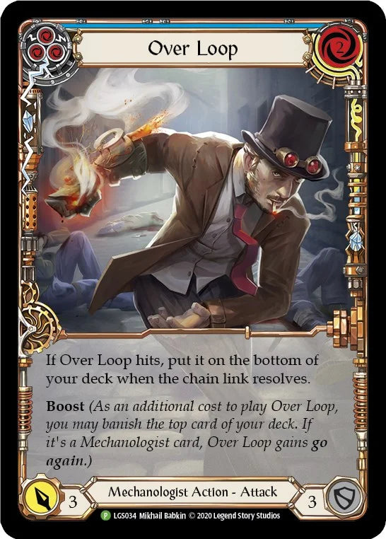 96958019-f8de-4938-bca7-17883a606d85 | fab-lgs034-rf-flesandbloopromcard-b-pro-nm | Over Loop (Blue)