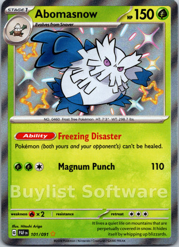 Abomasnow [101/091] [Paldean Fates] Holofoil