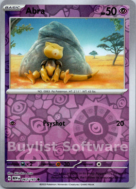 Abra [063/165] [Scarlet & Violet 151] Reverse Holofoil