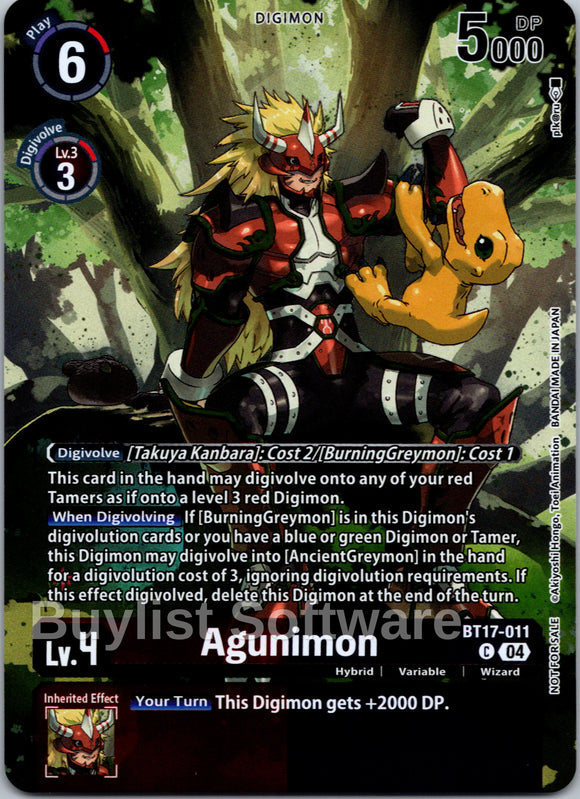 Agunimon (Legend Pack 2024 Box Topper) [BT17-011 C] [Chain of Liberation] Foil