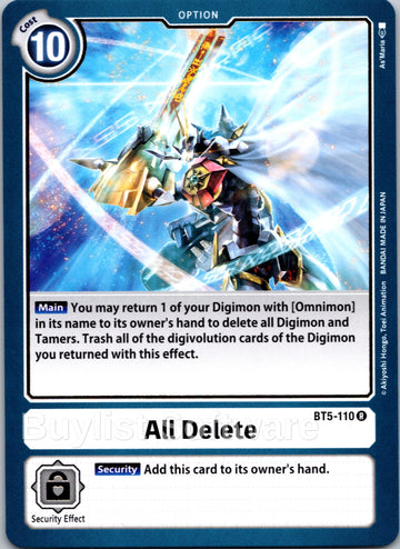 All Delete [BT5-110 R] [Battle of Omni]