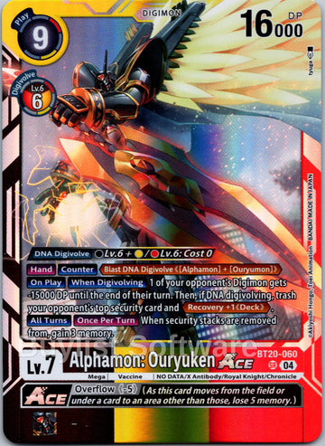 Alphamon: Ouryuken ACE [BT20-060 SR] [Release Special Booster 2.5] Foil