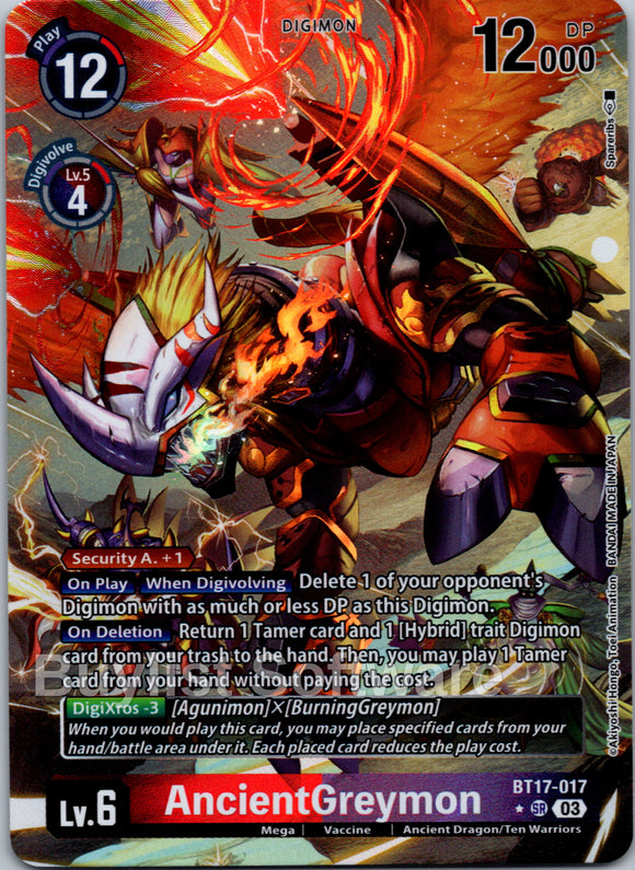 AncientGreymon (Alternate Art) [BT17-017 SR] [Secret Crisis] Foil