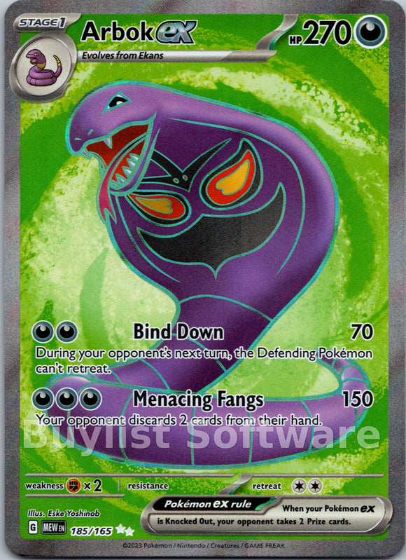 Arbok ex [185/165] [Scarlet & Violet 151] Holofoil