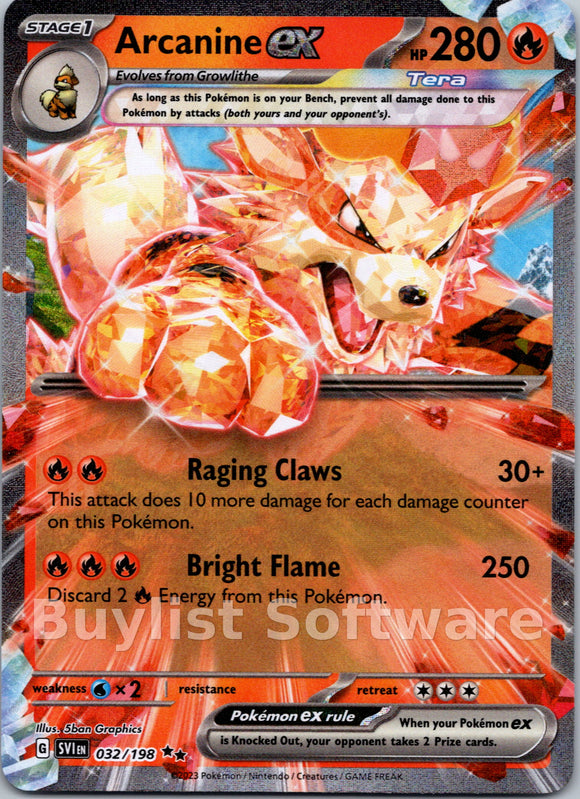 Arcanine ex [032/198] [Scarlet & Violet Base Set] Holofoil