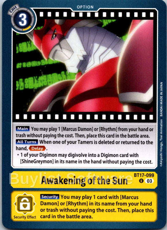 Awakening of the Sun [BT17-099 U] [Secret Crisis]