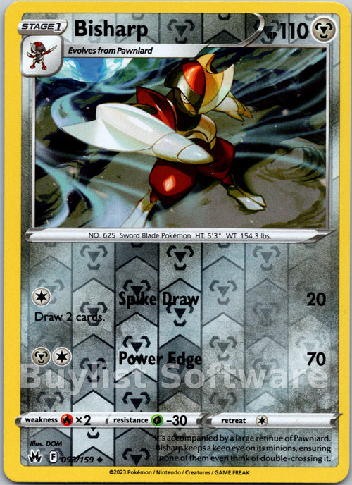 Bisharp [093/159] [Crown Zenith] Reverse Holofoil