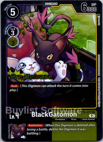 BlackGatomon [BT8-077 U] [New Awakening Pre-Release Cards] Foil