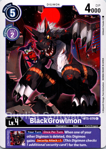 BlackGrowlmon [BT5-076 C] [Battle of Omni]
