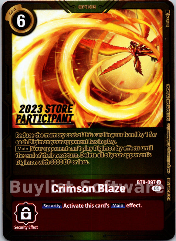 Crimson Blaze (2023 Store Participant) [BT8-097] [New Awakening] Foil