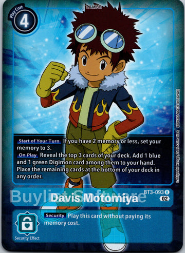 Davis Motomiya (Alternate Art) [BT3-093] [Starter Deck 12: Jesmon] Foil