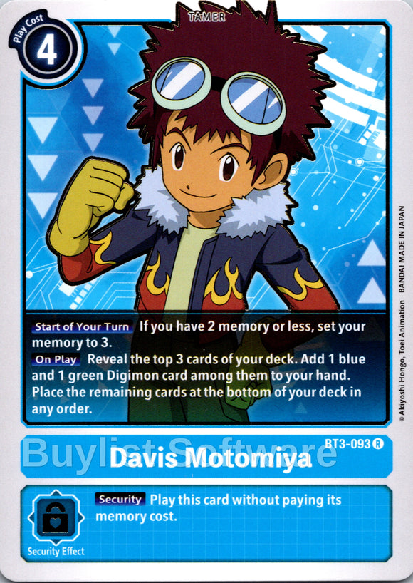 Davis Motomiya [BT3-093] [Release Special Booster 1.5]