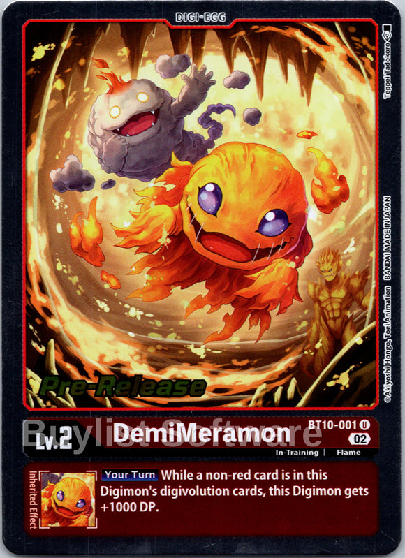 DemiMeramon [BT10-001] [Xros Encounter Pre-Release Cards] Foil