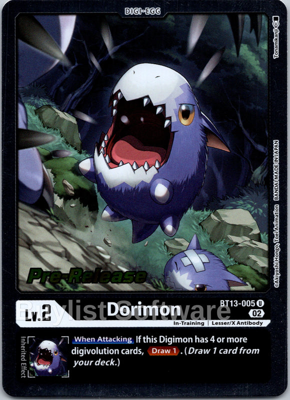 Dorimon [BT13-005] [Versus Royal Knights Pre-Release Cards] Foil