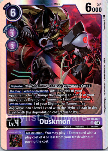 Duskmon [BT18-078] [Release Special Booster 2.0] Foil