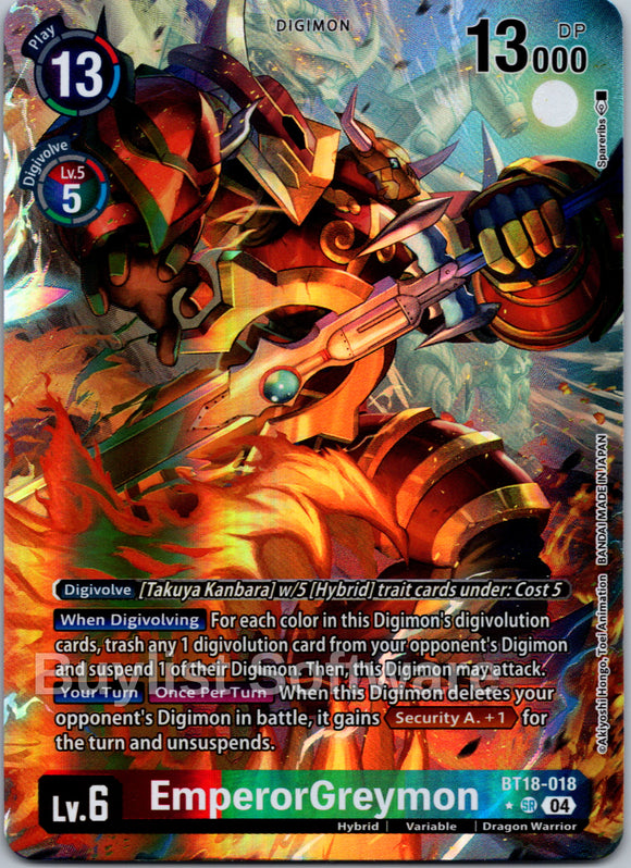 EmperorGreymon (Alternate Art) [BT18-018] [Release Special Booster 2.0] Foil