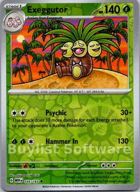 Exeggutor [103/165] [Scarlet & Violet 151] Reverse Holofoil