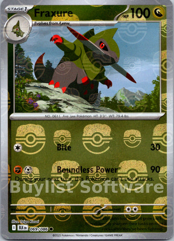 Fraxure (Master Ball Pattern) [069/086] [Black Bolt] Holofoil