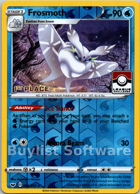 Frosmoth (League Challenge) [1st Place] [064/202] [League & Championship Cards] Reverse Holofoil