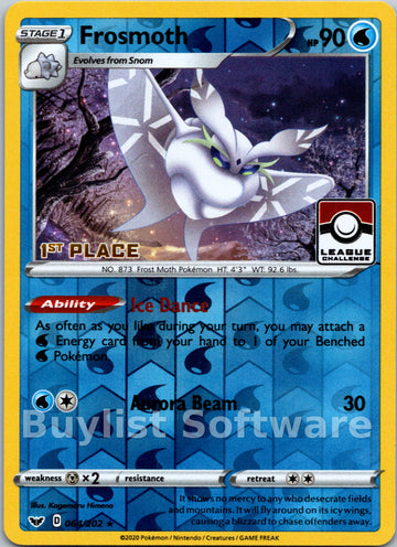 Frosmoth (League Challenge) [1st Place] [064/202] [League & Championship Cards] Reverse Holofoil