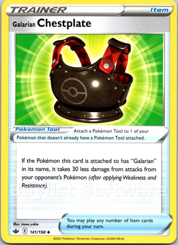 Galarian Chestplate [141/198] [Chilling Reign]