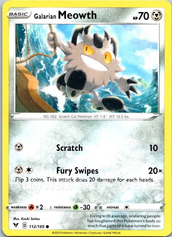 Galarian Meowth [112/185] [Vivid Voltage]