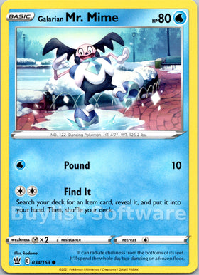 Galarian Mr. Mime [034/163] [Battle Styles]