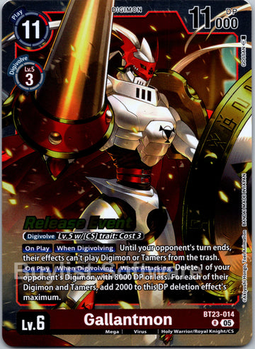 Gallantmon [BT23-014] [Hackers' Slumber Release Event Cards] Foil