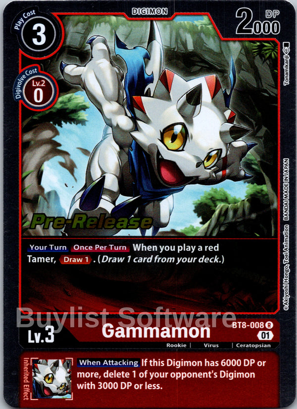 Gammamon [BT8-008] [New Awakening Pre-Release Cards] Foil