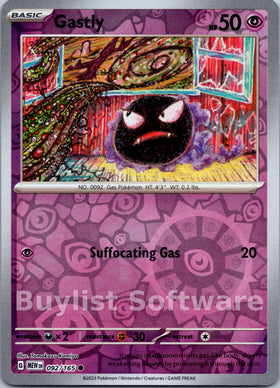 Gastly [092/165] [Scarlet & Violet 151] Reverse Holofoil