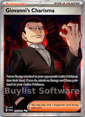 Giovanni's Charisma [197/165] [Scarlet & Violet 151] Holofoil