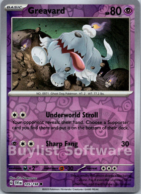 Greavard [105/198] [Scarlet & Violet Base Set] Reverse Holofoil