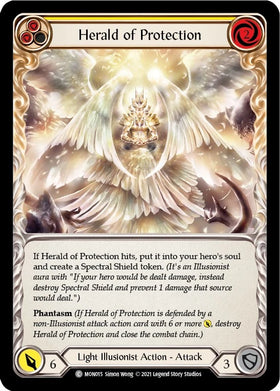 Herald of Protection (Yellow) [MON015] [Monarch] Unlimited Edition Rainbow Foil