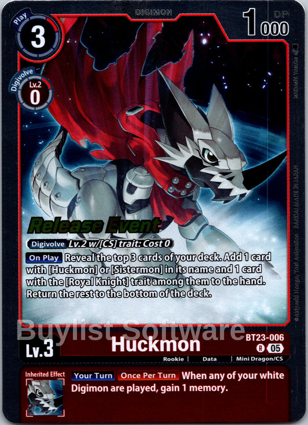 Huckmon [BT23-006] [Hackers' Slumber Release Event Cards] Foil