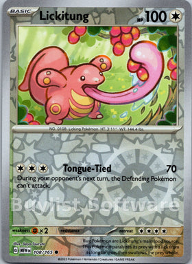 Lickitung [108/165] [Scarlet & Violet 151] Reverse Holofoil