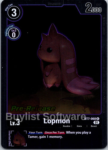 Lopmon [BT7-068] [Next Adventure Pre-Release Cards] Foil