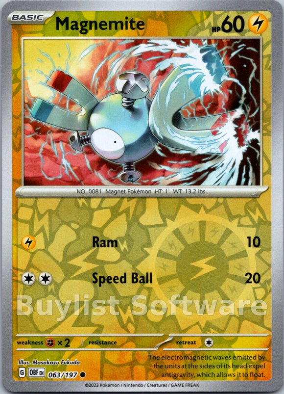 Magnemite [063/197] [Obsidian Flames] Reverse Holofoil