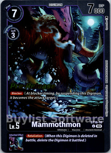 Mammothmon [ST16-10] [Starter Deck 16: Wolf of Friendship Pre-Release Cards] Foil