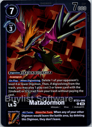Matadormon [BT23-066] [Hackers' Slumber] Foil