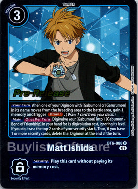 Matt Ishida [BT6-088] [Double Diamond Pre-Release Cards] Foil
