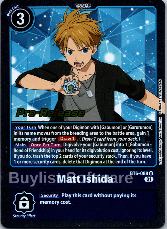 Matt Ishida [BT6-088] [Double Diamond Pre-Release Cards] Foil