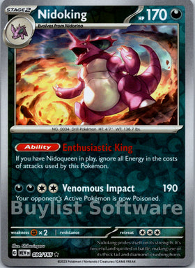Nidoking [034/165] [Scarlet & Violet 151] Reverse Holofoil