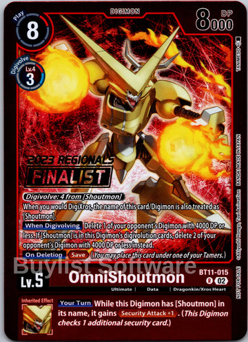 OmniShoutmon (2023 Regionals Finalist) [BT11-015] [Dimensional Phase] Foil
