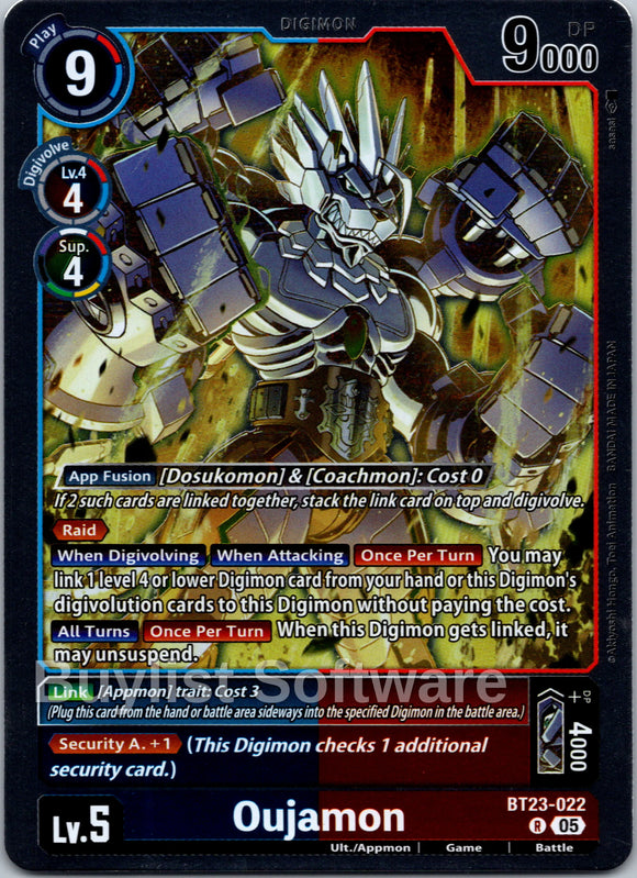 Oujamon [BT23-022 R] [Hackers' Slumber] Foil