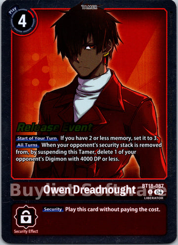 Owen Dreadnought [BT18-087] [Release Special Booster 2.0 Celebration Event Cards] Foil