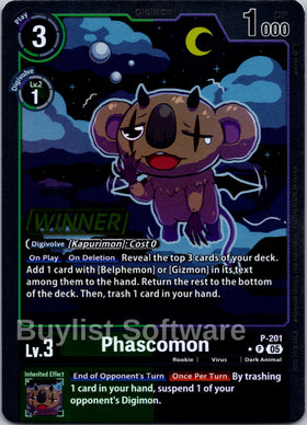 Phascomon (Store Tournament 2025 Vol.4 Winner Pack) [P-201] [Digimon Promotion Cards] Foil